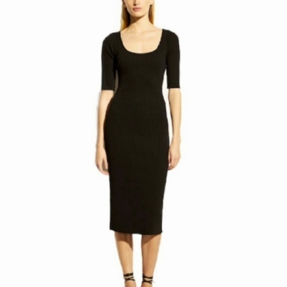 Vince Elegant Black Midi Dress